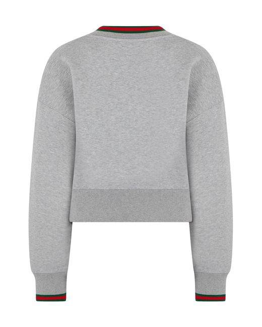 Gucci Gray Jersey Cotton Sweatshirt With Web