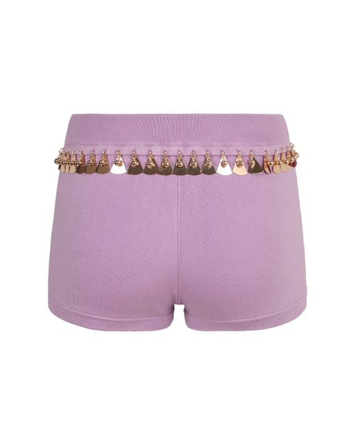 Rabanne Purple Knitted Shorts