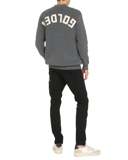 Golden Goose Deluxe Brand Gray Melange Cotton Cardigan for men