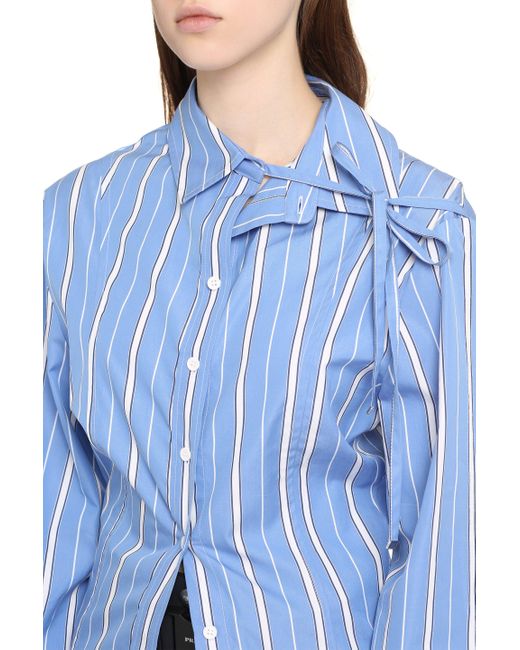 Camicia in cotone 'La chemise Ruban' di Jacquemus in Blue