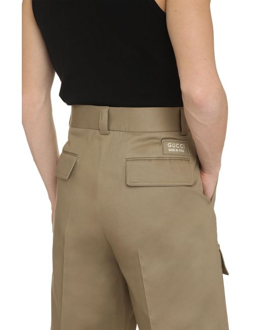 Gucci Natural Cotton Cargo-Trousers for men