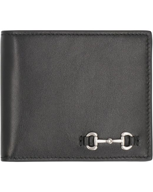 Gucci Gray Bi-Fold Wallet With Clip for men