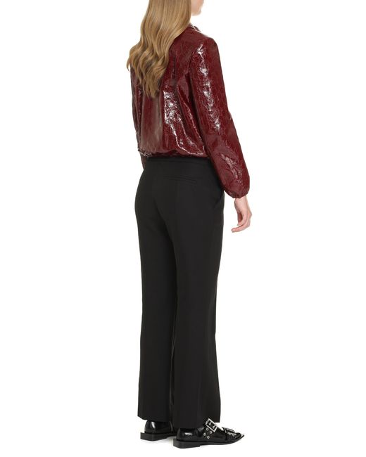 Gucci Black Flared Wool Trousers For