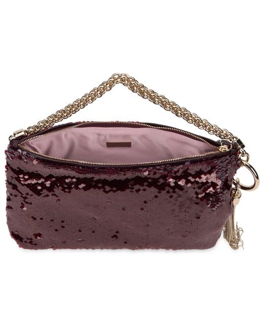 Jimmy Choo Red Callie Handbag With Sequins
