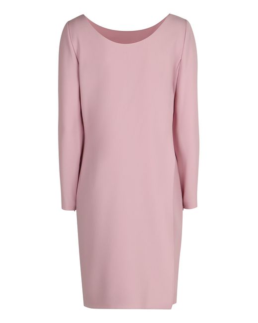 Emporio Armani Pink Asymmetrical Cady Dress With Gathering Detail