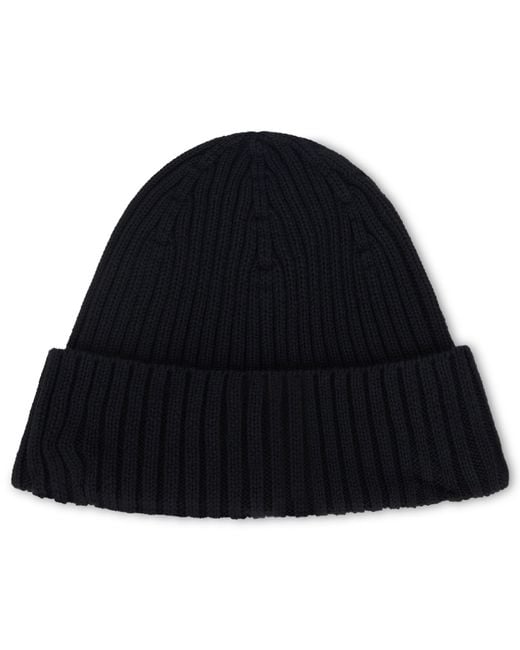 Maison Kitsuné Black Knitted Cap With Logo for men