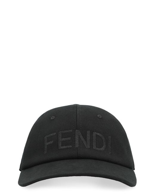 Fendi Black Logo Baseball Cap for men