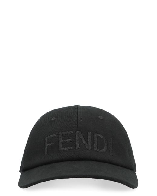 Fendi Black Logo Baseball Cap for men
