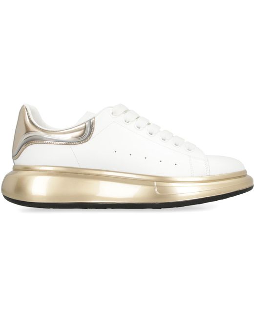 Alexander McQueen SSENSE Exclusive White and Gold Glitter Oversized Sneakers  Alexander McQueen