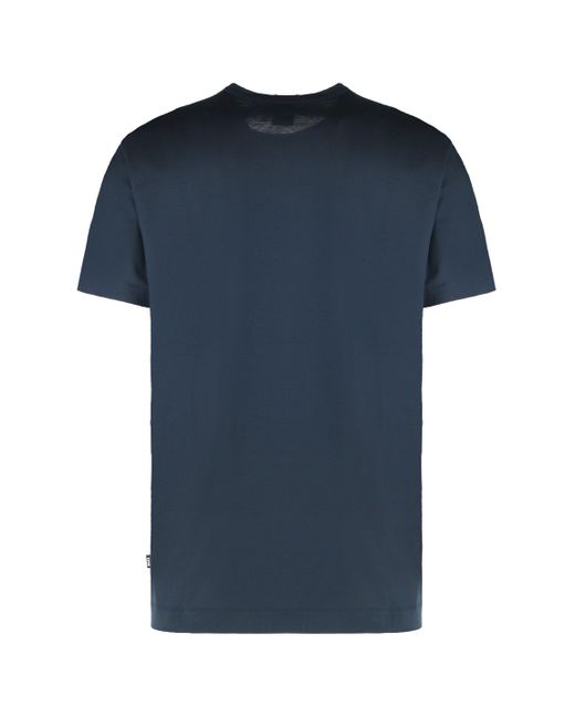 T-shirt girocollo in misto cotone di Boss in Blue da Uomo