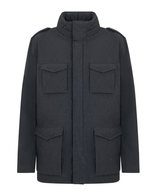 Herno Black Jacket With Practical Pockets for men