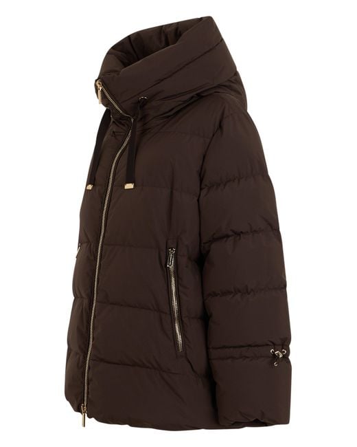 Moorer Brown Padded Jacket With Hood
