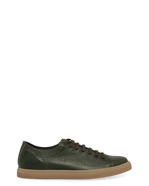 Slowear Green Sneakers Made Of Hammered Calfskin for men
