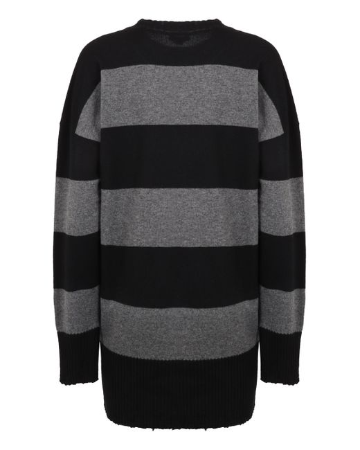 Stella McCartney Black Relaxed Fit Dress With Bold Stripes