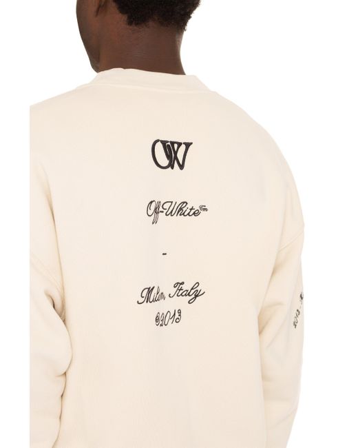 Off-White c/o Virgil Abloh Natural Cotton Crew-neck Sweatshirt for men