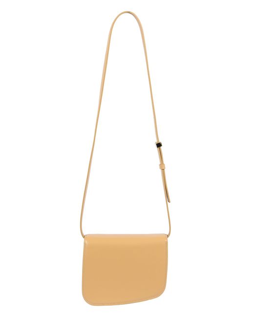 Ferragamo Natural Fiamma Leather Crossbody Bag