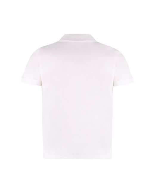 Saint Laurent White Cotton-Piqué Polo Shirt for men