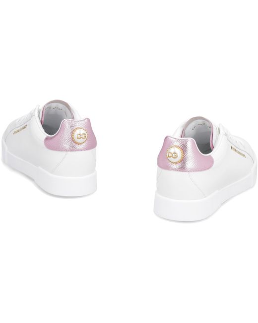 Sneakers low-top Portofino in pelle di Dolce & Gabbana in White