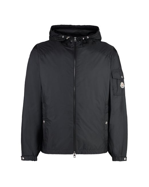 Moncler Black Etiache Technical Fabric Hooded Jacket for men