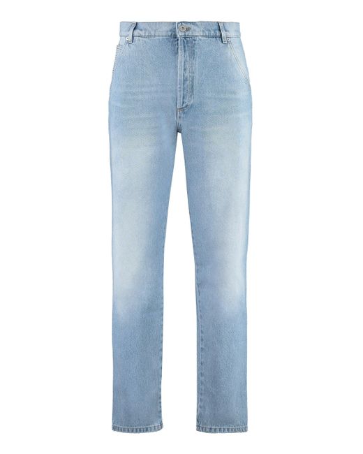 Balmain Blue 5-pocket Straight-leg Jeans for men