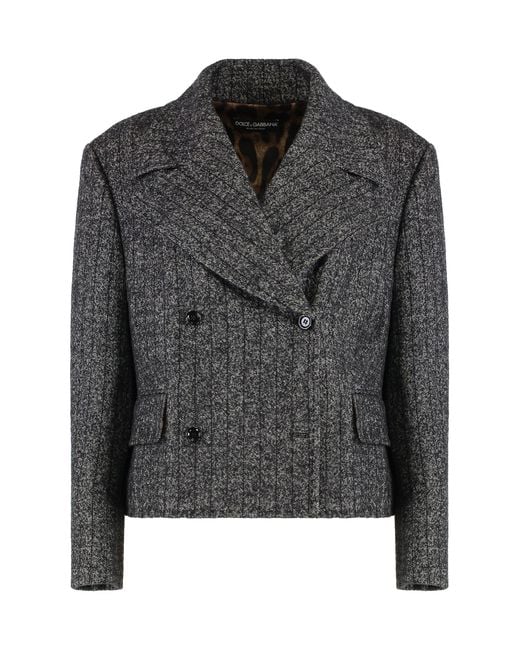 Dolce & Gabbana Black Dolce & Gabbana Double-Breasted Wool Jacket
