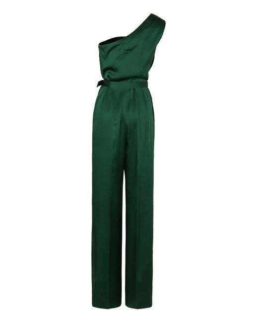 Max Mara Green Gioire One-Shoulder Jumpsuit