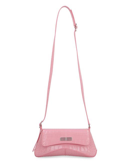 Balenciaga Pink Xx Small Flap Bag Crocodile Embossed