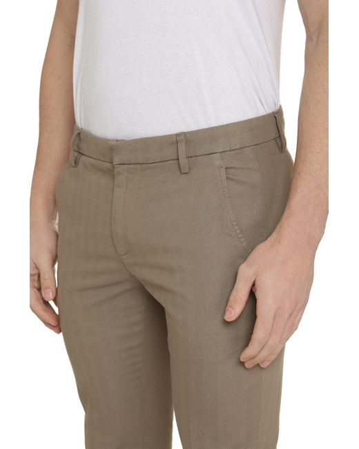 Dondup Gray Cotton Chino Trousers for men