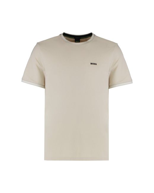 Boss White T-Shirt Made Of Elastic Cotton for men