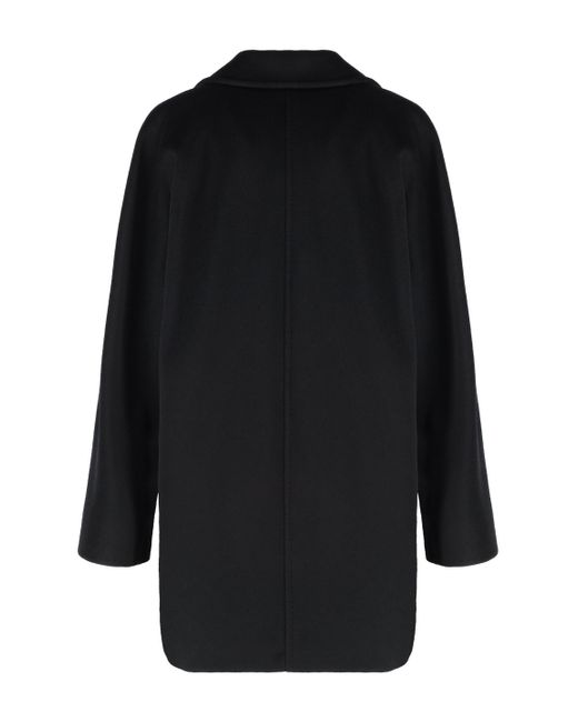 Cappotto doppiopetto Rebus in lana e cachemire di Max Mara in Black