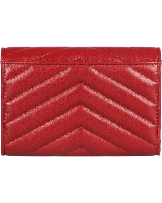 Saint Laurent Red Cassandre Wallet
