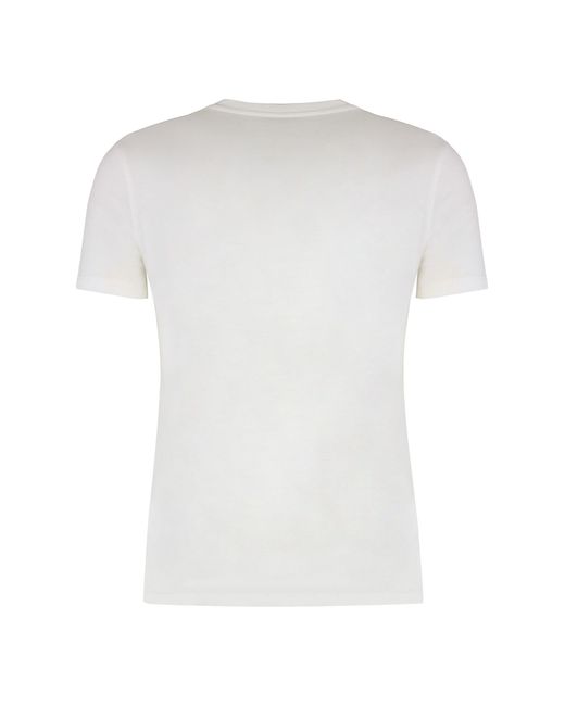 Elisabetta Franchi White Cotton Crew-Neck T-Shirt