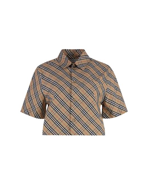 Burberry Brown Checkered Cotton Shirt For
