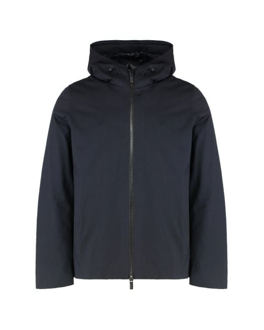 Rrd Blue Jacket Made Of Wool Blend With Hood for men