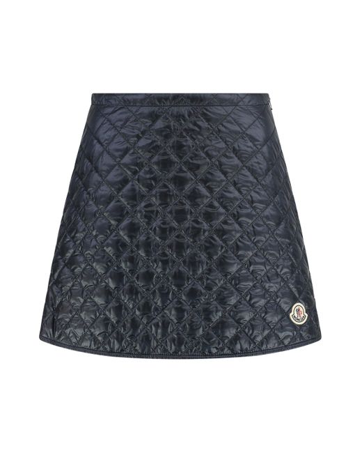 Minigonna in tessuto tecnico di Moncler in Blue