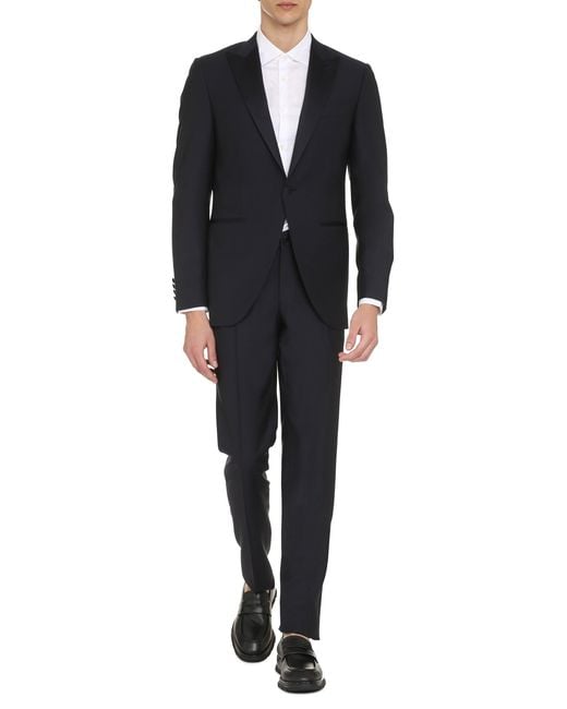 Canali Black Wool Two-Pieces Suit for men