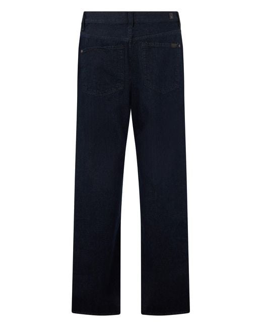 7 For All Mankind Blue Straight Leg Jeans for men
