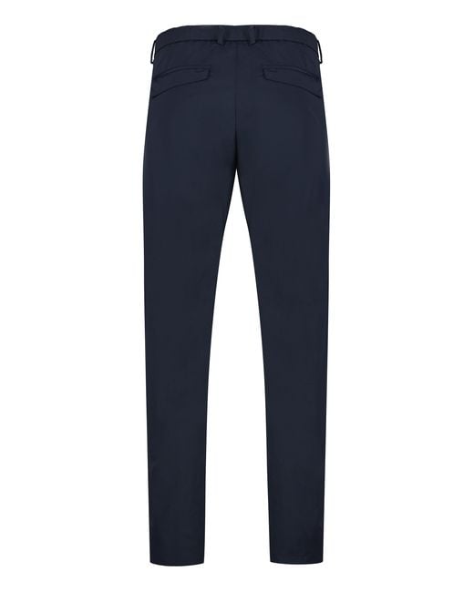 Paul & Shark Blue Flat Front Trousers for men