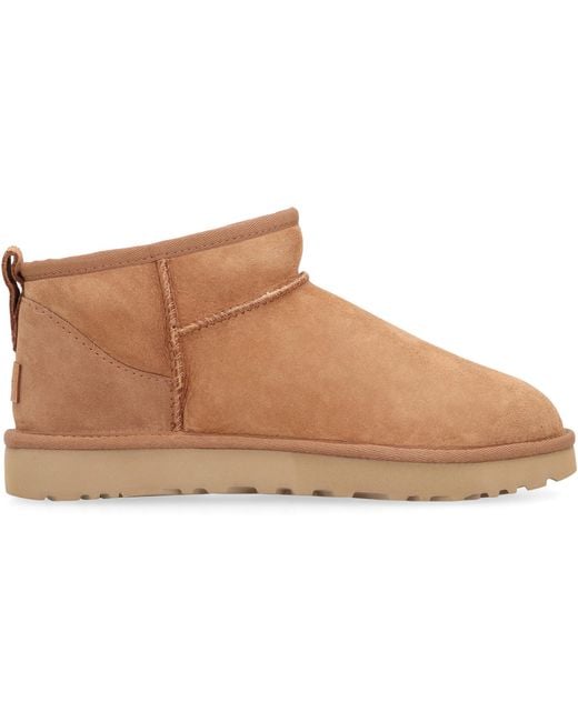 Ugg Brown Classic Ultra Mini Ankle Boots