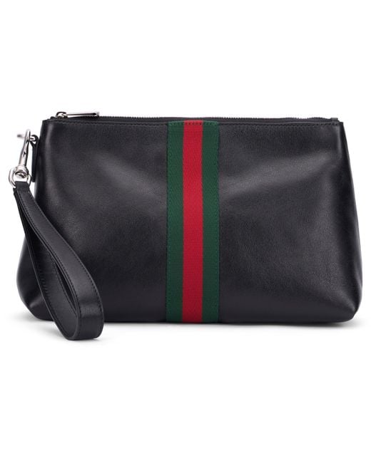Gucci Black Clutch Web Trademark Small for men