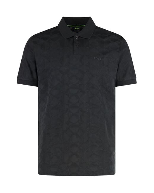 Boss Black Cotton Polo Shirt for men