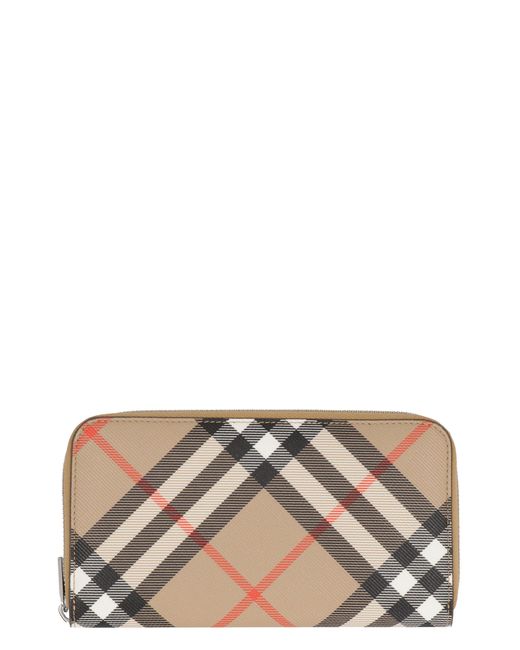 Burberry Gray Coated Canvas Wallet for men