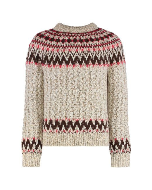 Moncler Natural Wool-Blend Jacquard Sweater for men