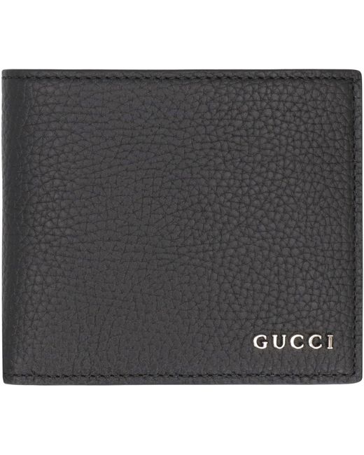 Gucci Gray Leather Bi-Fold Wallet for men