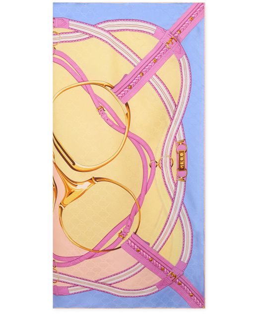 Gucci Pink Silk Jacquard Scarf