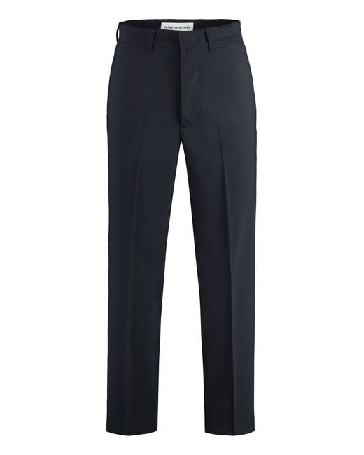 Department 5 Blue E-Motion Wool Blend Trousers