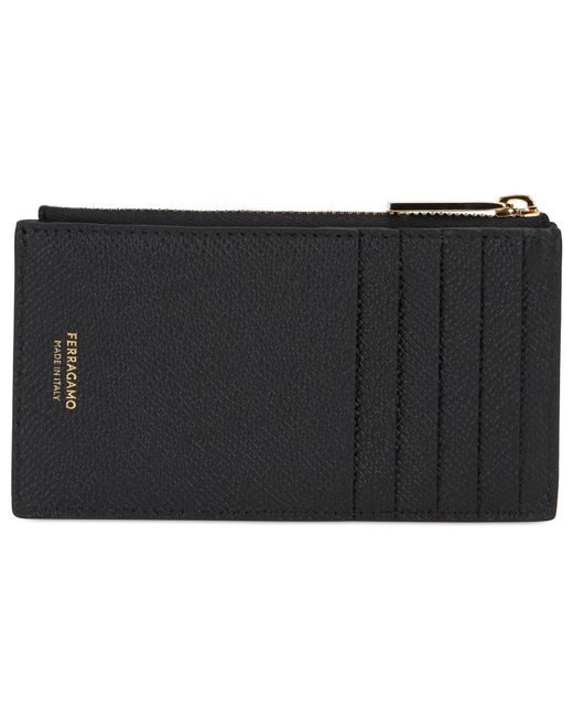 Ferragamo Gray Card Holder Gancini for men