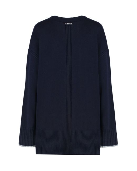 Pinko Blue Tasmania Wool And Cashmere Cardigan