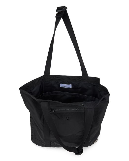 Stone Island Black Nylon Tote Bag for men