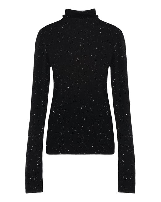 Pinko Black Moss Long Sleeve Sequin Top